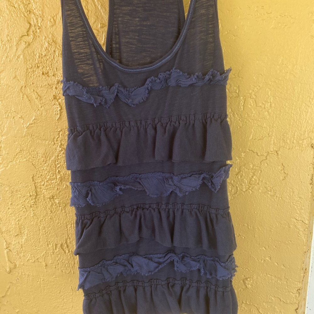 💝 Hollister Tank Top. Size Small. Ruffle. Blue - Picture 3 of 7